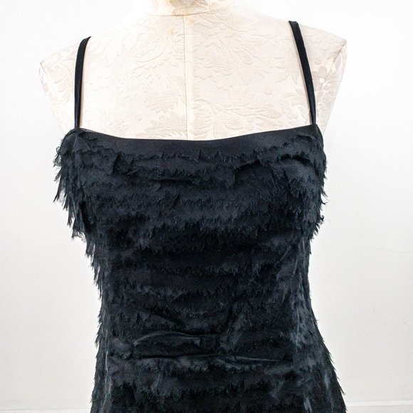 Herve Leger Dress Tiered Raw Edge Silk Organza L - Picture 6 of 15